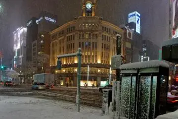 Snowfall in Ginza