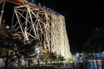 Scary by day, even scarier at night! The wooden coaster, White Cyclone! (Photo: Alan Omerovic)
