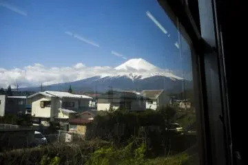 Views of Lake Kawaguchiko by bike