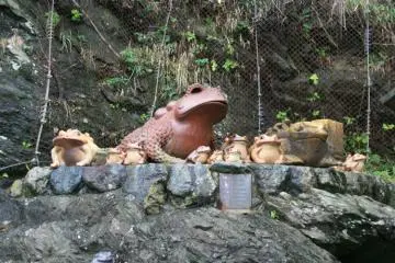 Some of the many frog effigies at the frog shrine. (Photo: PPF)