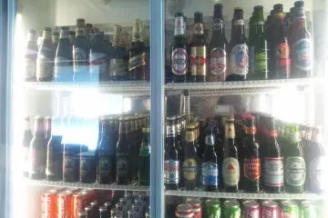 Fridge full of funky beers (including chocolate!) (Photo: Vika)