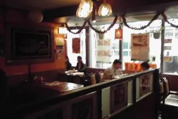 View of the kitchen from the glass window