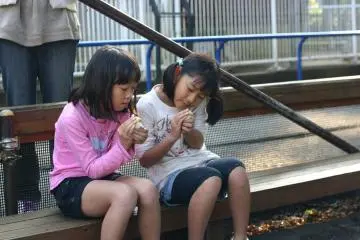 You can just hear the children saying "how cute!" as they hold the chicks in their hands. (Photo: 狭山市立智光山公園こども動物園)