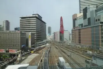 Train tracks stretching through the heart of Umeda (Photo: Japan Tourist Osaka)