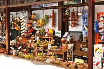 The souvenir shop was the only place that had some colors in the all-white village