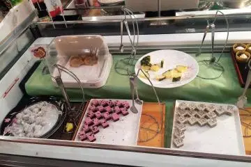 The dessert buffet, with rotating desserts. They also have ice cream, popcorn and a chocolate fountain (Photo: Sarah Elisabeth Chaney)