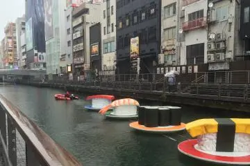 Giant Sushi Floats on Osaka Waters
