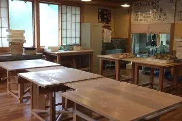 Just a few of the tables used to make soba. It is great for not only individual travelers, but also large groups. (Photo: Sarah Elisabeth Chaney)