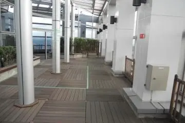 One of the Panarama Terraces on the 31st floor (Photo: Chad Sealey)