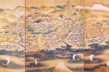 An old map shows how Matsumae once looked
 (Photo: <a href="https://commons.wikimedia.org/wiki/File:Byobu_of_Matsumae_by_Kodama_Teiryo.jpg" target="_blank" rel="noreferrer noopener nofollow">Kodama Teiryo</a> / Public Domain)
