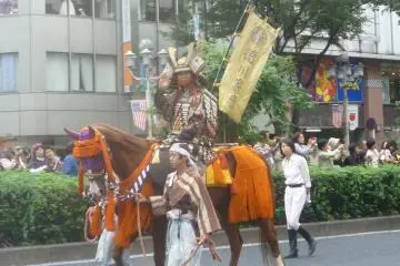 Samurai on horseback parading through the city streets (Photo: PPF)