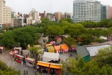 View of Chuo Park from ACROS during the Dontaku festival in early May (Photo: Tristan Scholze)