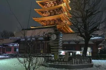 Snowfall at Asakusa