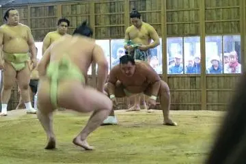 The wrestlers getting set (Photo: Thomas Ricard)