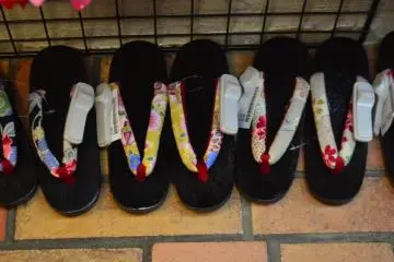 Traditional sandals to accompany kimono.