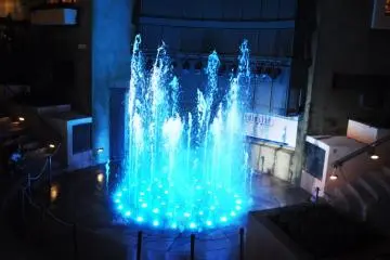 A liquid fireworks display outside the cineplex (Photo: Michelle Madden)
