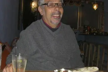 Enjoying my meal at Cattle Island (Photo: Paul Arenson)