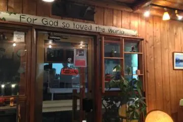 John 3:16 banner at J-Lodge (Photo: Kristen F.)