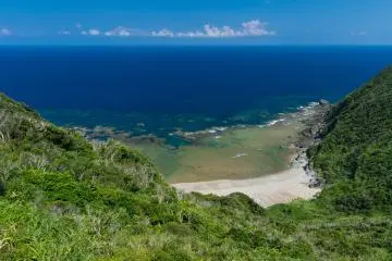 Sea of coral reef seen from Higashi Village