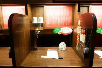 Within each carell you'll find your own personal water tap and a buzzer to call staff
