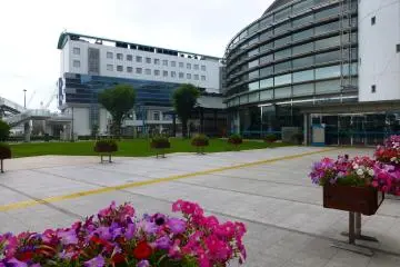 There's a bit of grass out the front of the station for kids to run around