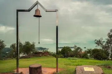 This bell hangs in the garden next to an engraving proclaiming it as the Yumi Katsura Lover's Sanctuary.