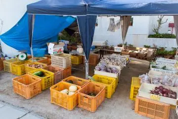 The Yamamoto yoen house puts on a little market on the weekend full of fresh vegetables.