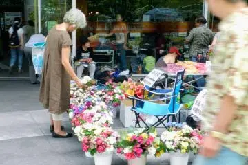 Fresh flowers by the bucket