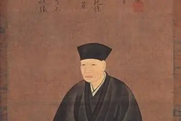 Photo:  Sen-no-Rikyu – <a href="https://commons.wikimedia.org/wiki/File:Sen_no_Rikyu_JPN.jpg" target="_blank" rel="noreferrer noopener nofollow">painted by Hasegawa Tohaku, calligraphy by Shunoku Sōen</a> / Public Domain