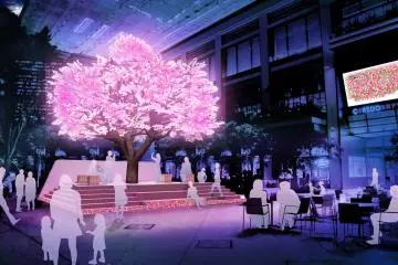 Tree of Light (image). Approximately 100,000 LED lights will glitter in this installation from March 16 to 31. (Photo: Mitsui Fudosan)