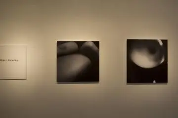 As you enter, the exhibition starts on your left. At present Terada Satoshi's series 'Water Balloon' is on displayed