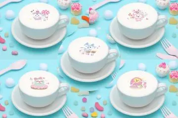 Lattes decorated with the five WDZY characters (Photo: <a href="https://prtimes.jp/main/html/rd/p/000000007.000086964.html" target="_blank" rel="noreferrer noopener nofollow">LTR Co., Ltd</a>)