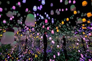Forest of Resonating Lamps - Spring Mountain Fields (Photo: TeamLab)
