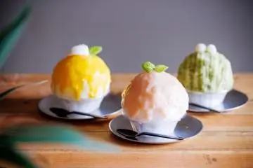 Some of the summer kakigori offerings at Peachman (Photo: <a href="https://prtimes.jp/main/html/rd/p/000000053.000055801.html" target="_blank" rel="noreferrer noopener nofollow">Fukushima City Tourist Convention Association</a>)