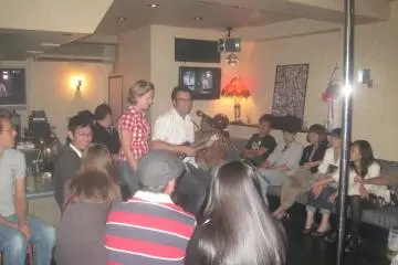 Rue playing at Open Mic Night (Photo: Ingrid Hashimoto)