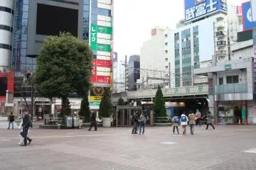 Square in the early morning, with the police box on the right.