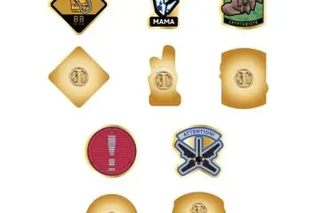 Trading pin badges, 770 yen each