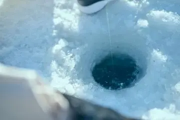 Ice fishing in Japan