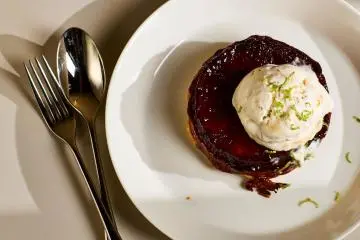 Upside-down pineapple tart with coconut semifreddo (Photo: Kristin Perers via Bills)