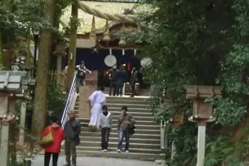 The entrance to Sai shrine in the Omiwa shrine complex