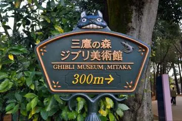 A sign pointing to the Ghibli Museum, only 300m away (Photo: Iliana Clarisa / Shutterstock.com)