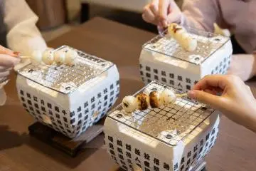 Mitarashi dango in the lobby