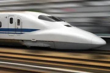 A Japanese bullet train flying by (Photo: Steve Allen / Shutterstock.com)