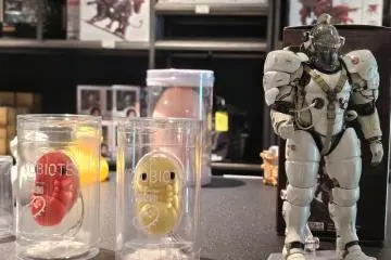 Merchandise on sale at the Death Stranding 2 pop-up store