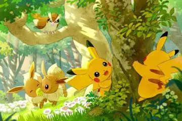 Pokémon playing at PokéPark KANTO